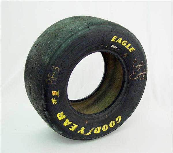 Dale Earnhardt Signed NASCAR Tire (27.5”x12.0”)