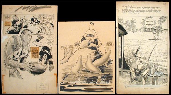 Baseball Art - Willard Mullin and Leo Amelia Original Art Collection (3)