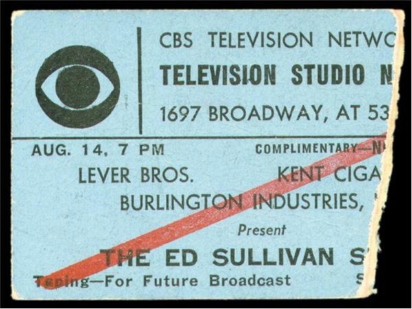 The Beatles - The Beatles Last Ed Sullivan Show Performance Ticket Stub