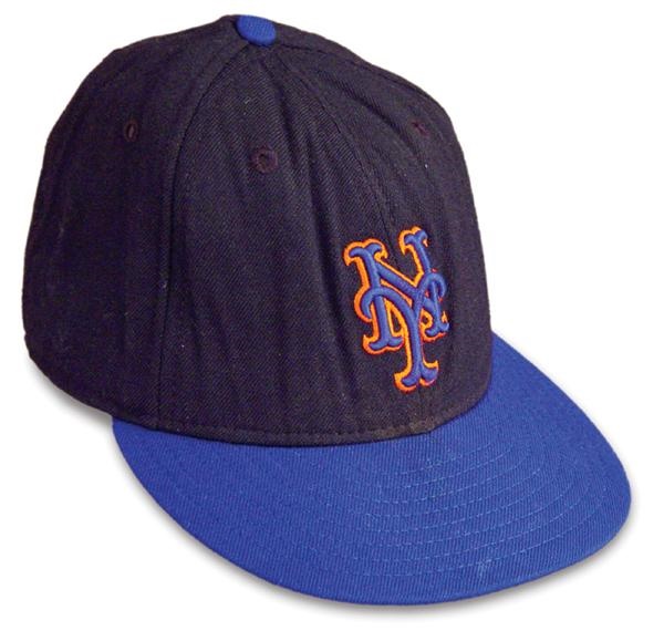 Baseball Equipment - 2001 Mike Piazza Game Worn New York Mets Cap
