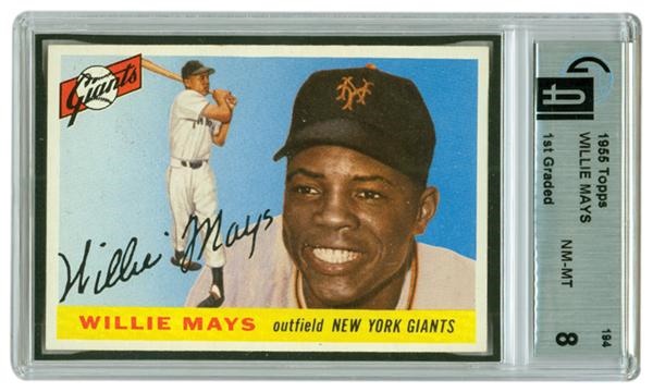 Baseball and Trading Cards - 1955 Topps Willie Mays GAI 8 NM-MT
