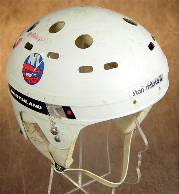 Hockey Equipment - Dennis Potvin Game Worn New York Islanders Helmet