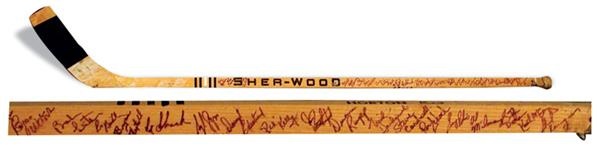 - 1971-72 Tim Horton Pittsburgh Penguins Team Signed Game Used Stick