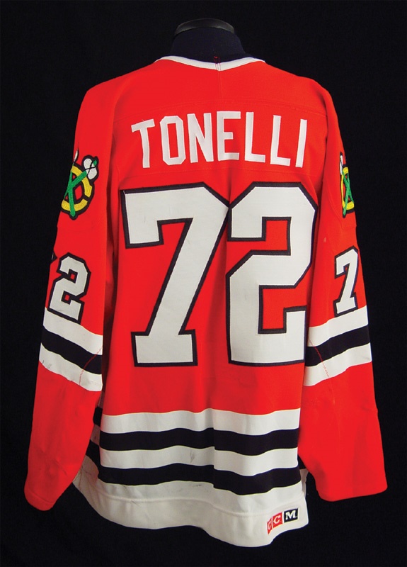 Hockey Sweaters - 1991-92 John Tonelli Blackhawks Game Worn Jersey