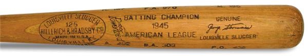 1945 George Stirnweiss Batting Champion Presentational Bat (35")
