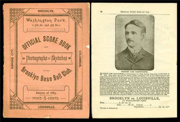 Jackie Robinson & Brooklyn Dodgers - 1889 Brooklyn Baseball Club Score Book