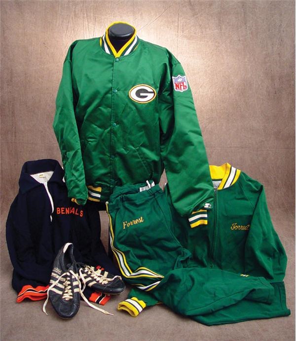 Forrest Gregg Coaches Jackets (3) & Game Used Cleats