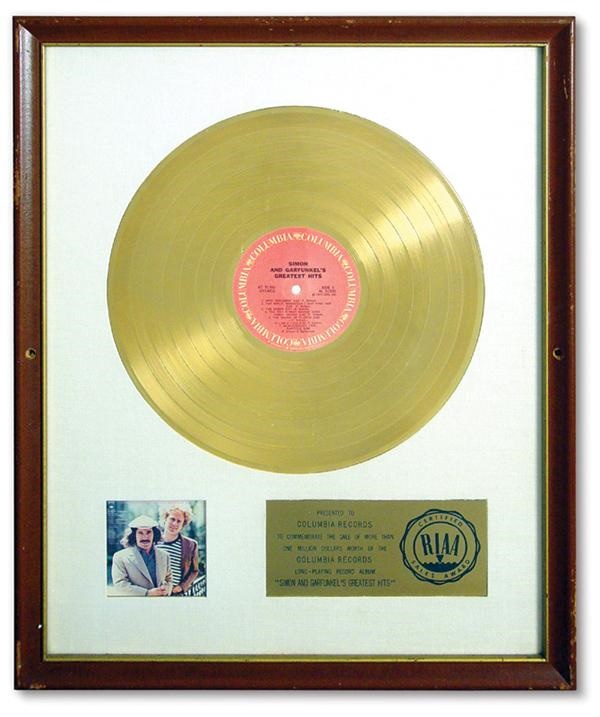 Simon & Garfunkel White Matte Gold Record Award (17.5x21.5")