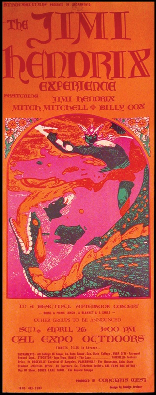 Jimi Hendrix - Jimi Hendrix Cal Expo 1970 Concert Poster
