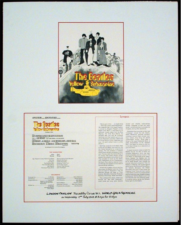 The Beatles Yellow Submarine Premiere Presentation Program