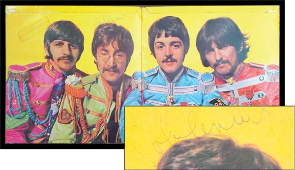 The Beatles - Sgt. Pepper Cover Signed by John Lennon