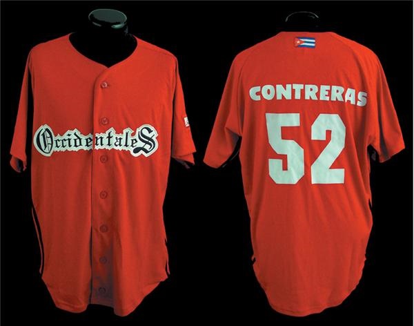 NY Yankees, Giants & Mets - 2001 Jose Contreras Game Worn Cuban Baseball Jersey
