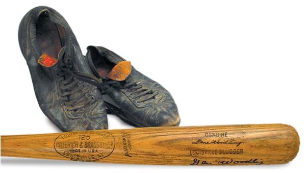 Circa 1961 Gene Woodling Autographed Game Used Bat & Game Worn Spikes