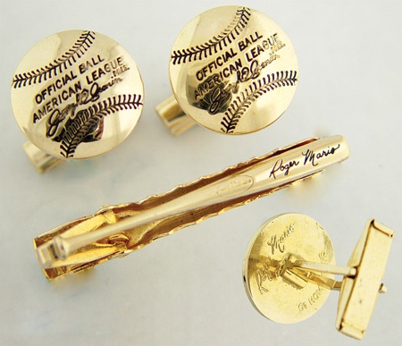 Mantle and Maris - 1961 Roger Maris Cuff Links & Tie Tack
