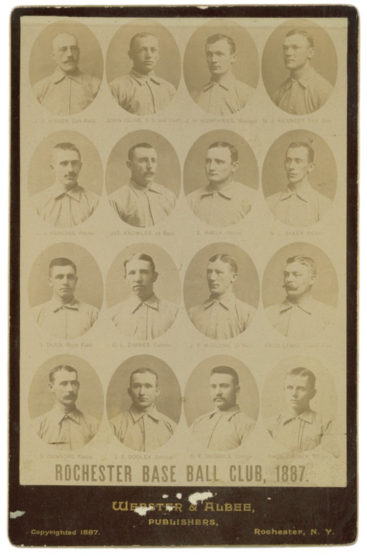 Baseball and Trading Cards - 1887 Rochester Baseball Team Advertising Cabinet Photograph
