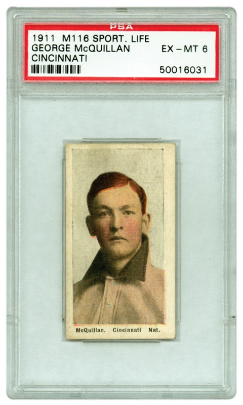 Baseball and Trading Cards - 1911 M116 George McQuillan (Cincinnati Variation) PSA 6