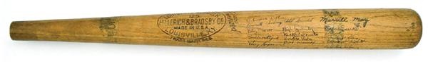 Philadelphia Baseball - 1945 Philadelphia Phillies Team Signed Bat with Chuck Klein