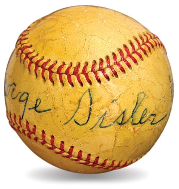 George Sisler Single Signed Baseball