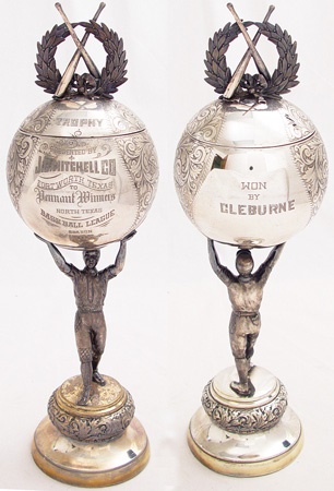 Baseball Awards - Fantastic 1906 Rogers of Meriden Figural Baseball Trophy (20" tall)