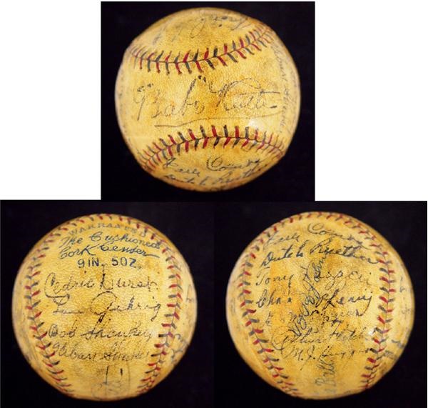 1927 Yankees Team-signed Baseball & Stamped Ball, Antiques Roadshow