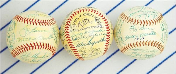 NY Yankees, Giants & Mets - 1940's-60's New York Yankees Team Signed Baseballs (7)