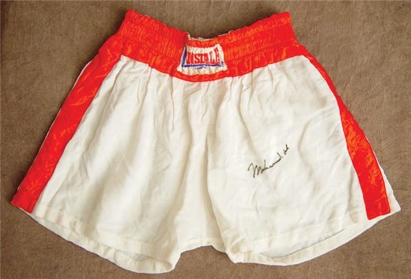 1972 Muhammad Ali Autographed Fight Worn Trunks from Mac Foster Fight