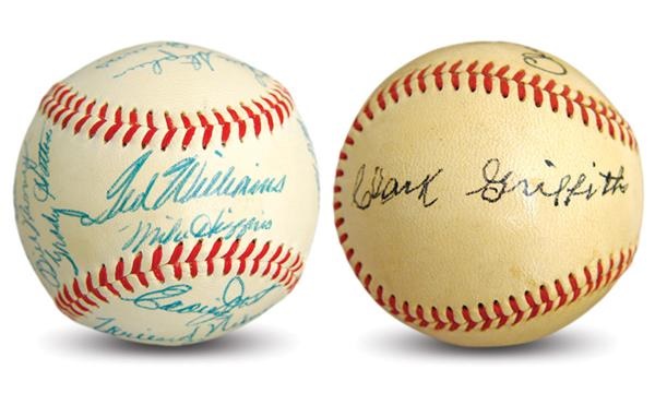 Autographed Baseballs - Clark Griffith and Boston Red Sox Signed Baseballs (2)