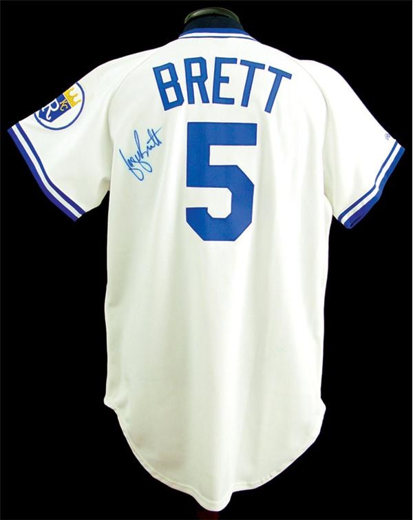 Baseball Jerseys - 1991 George Brett Autographed Game Worn Jersey