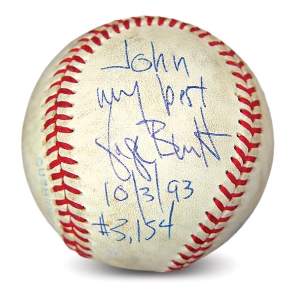 Game Used Baseballs - George Brett’s Last Hit Signed Baseball