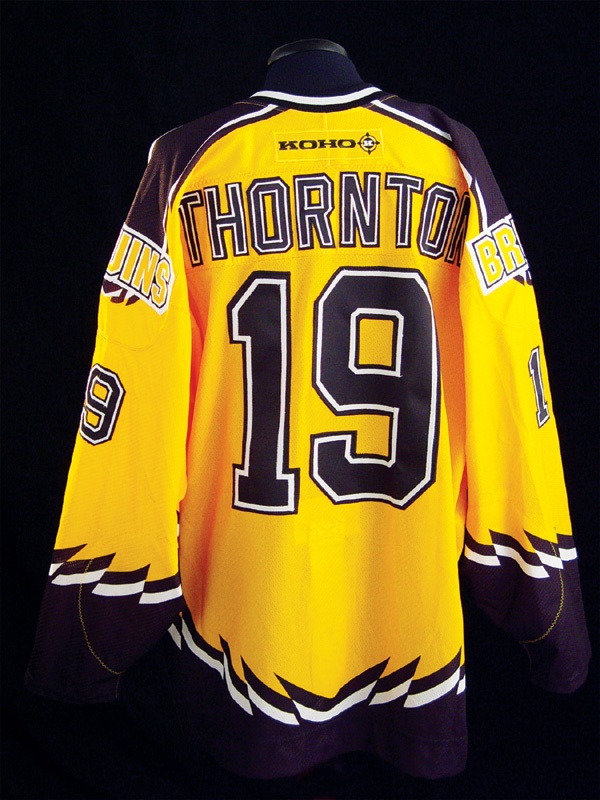 Hockey Sweaters - 2001-02 Joe Thornton Boston Bruins Game Worn Alternate Jersey