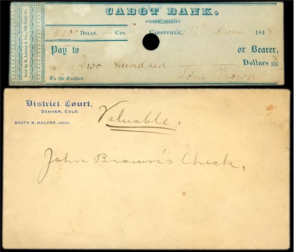 Sports Autographs - 1848 John Brown Check