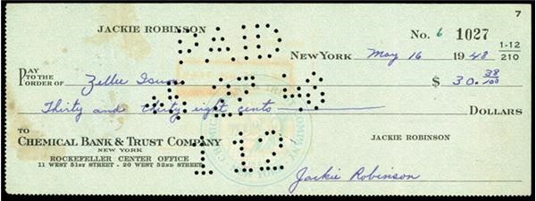 Jackie Robinson - Jackie Robinson Signed Check