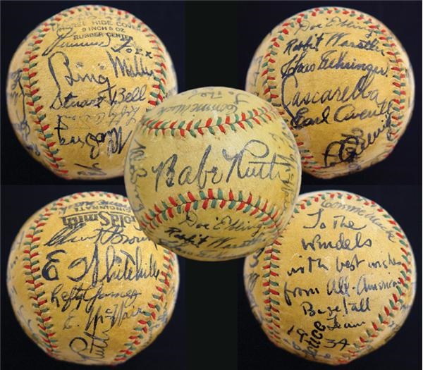 Autographed Baseballs - 1934 Tour of Japan Signed Baseball