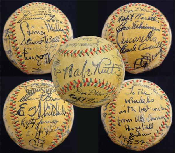 1934 Tour of Japan Signed Baseball