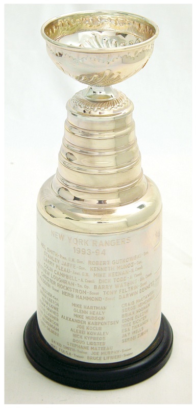 Hockey Rings and Awards - 1994 New York Rangers Stanley Cup Trophy (13”)