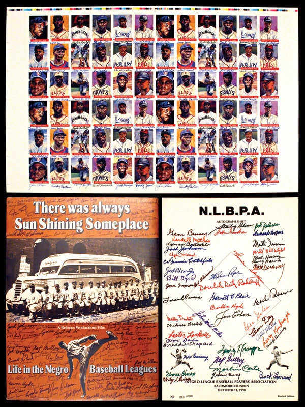 Baseball Memorabilia - Negro Leaguers Signed Uncut Sheet (23x35"), Team Sheet (11x17") & Poster (18x24")