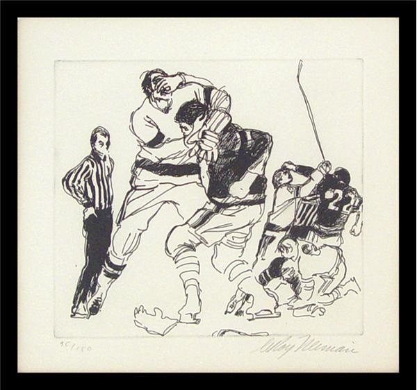 Hockey Memorabilia - The "Hockey Fight" Lithograph by Leroy Neiman