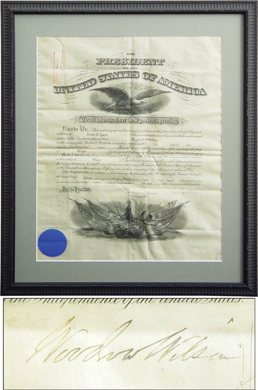 Political - 1916 Woodrow Wilson Signed Document (15x19")