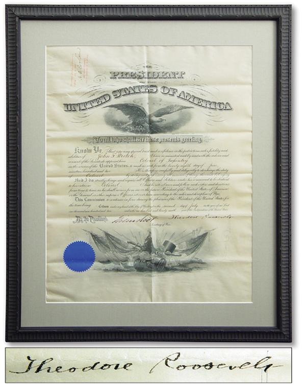 Political - 1902 Theodore Roosevelt Signed Document (16x20")