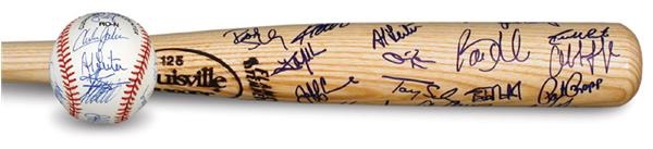 Baseball Autographs - 1997 Florida Marlins Signed Bat & Baseball (2)