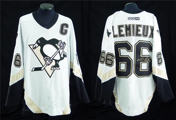 Hockey Sweaters - 2002-03 Mario Lemieux Pittsburgh Penguins Game Worn Jersey