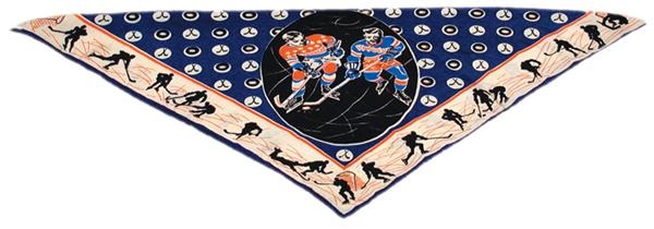 Hockey Memorabilia - 1920’s New York Americans & Rangers Silk Hockey Handkerchief
