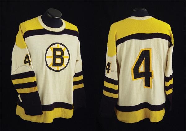 Hockey Sweaters - 1958-59 Bob Armstrong Boston Bruins Game Worn Wool Sweater