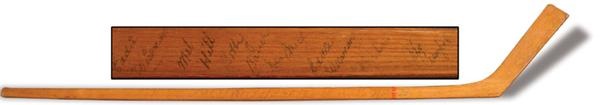Hockey Memorabilia - 1941 Boston Bruins Stanley Cup Champions Team Signed Stick