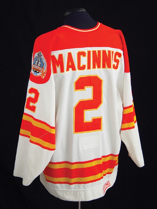 Hockey Sweaters - 1989 Al MacInnis Calgary Flames Stanley Cup Finals Game Worn Jersey