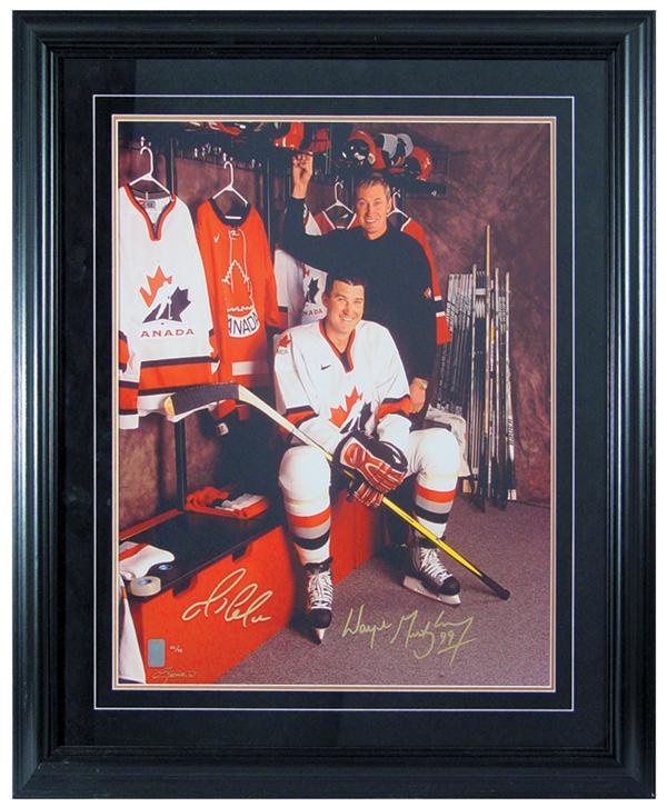 Wayne Gretzky - Wayne Gretzky & Mario Lemieux Signed Limited Edition 2002 Olympics Framed Photograph (20x24”)