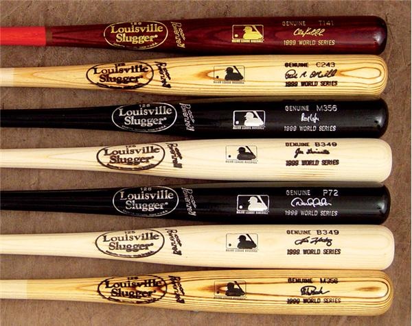 NY Yankees, Giants & Mets - 1999 New York Yankees World Series Game Bats with Jeter (7)
