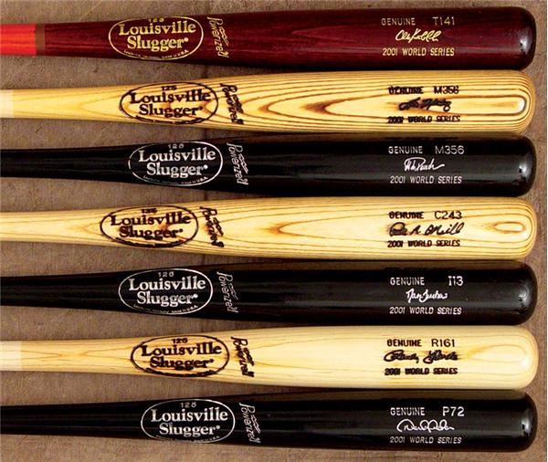 NY Yankees, Giants & Mets - 2001 New York Yankees World Series Game Bats with Jeter (7)