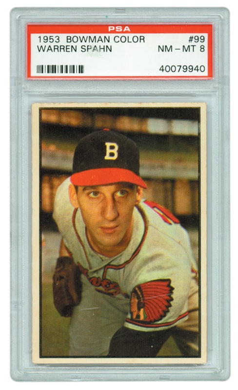 Baseball and Trading Cards - 1953 Bowman Warren Spahn PSA 8 NM-MT