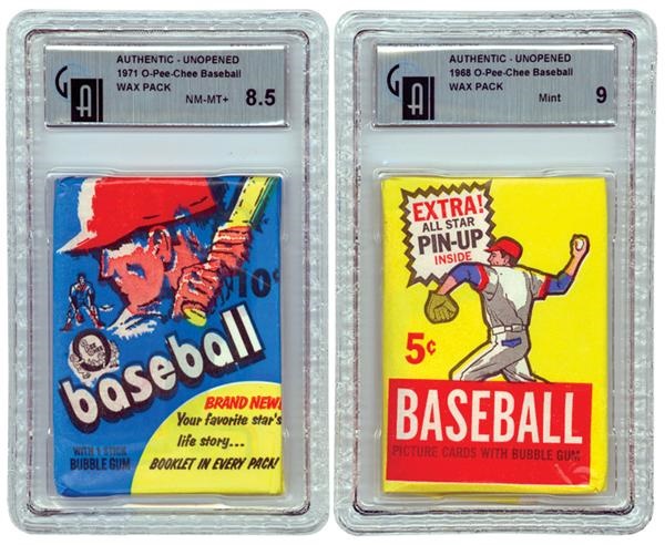 Unopened Cards - 1968-1979 OPC Baseball Pack Collection